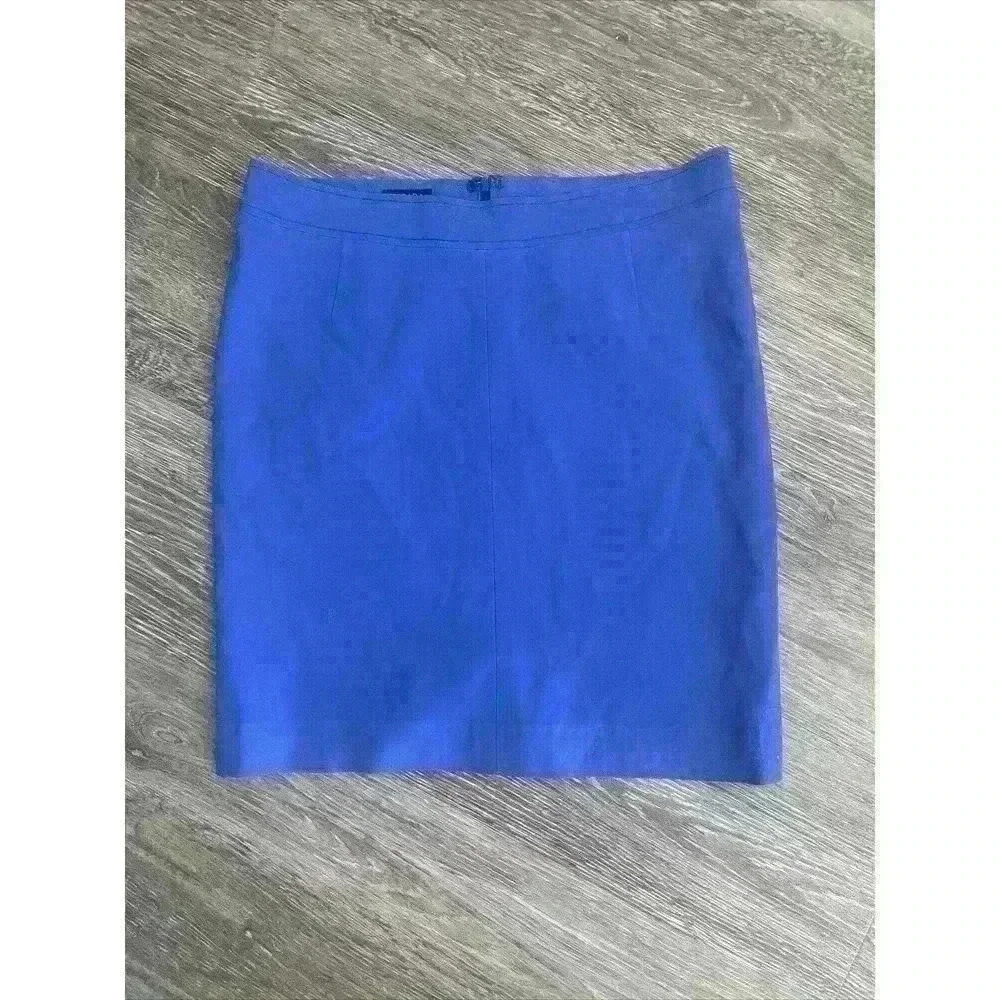Escada Virgin Wool Elastane Lapis Blue Mini Skirt Size 40 (10 US) Medium